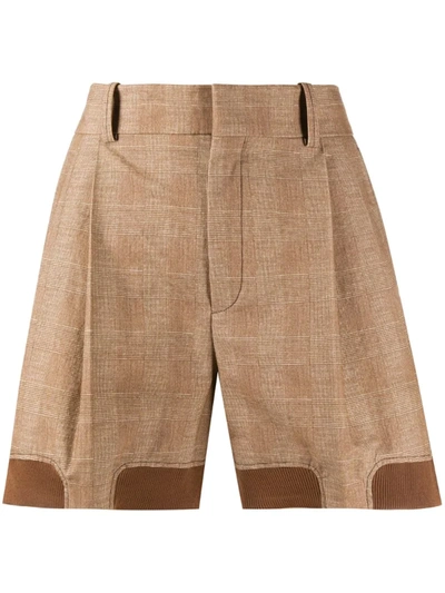 Chloé Checked Shorts In Neutrals