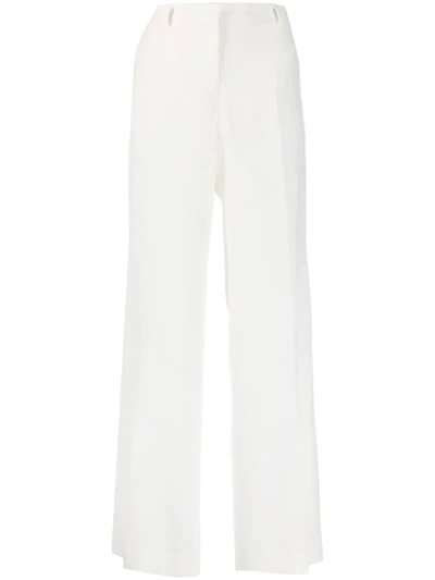 Alberto Biani High-waisted Flared Trousers In White