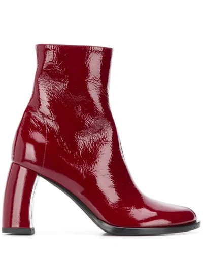 Ann Demeulemeester Bristol Curved-heel Ankle Boots In Red