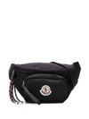 Moncler Zip Pocket Belt Bag With Rope Detailing In Black