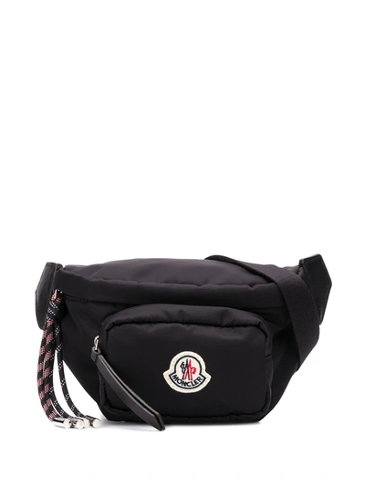 Moncler Zip Pocket Belt Bag With Rope Detailing In Black