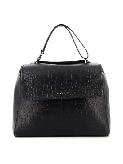 Orciani Sveva Kindu Black Medium Bag