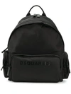 Dsquared2 Logo Printed Backpack In Black