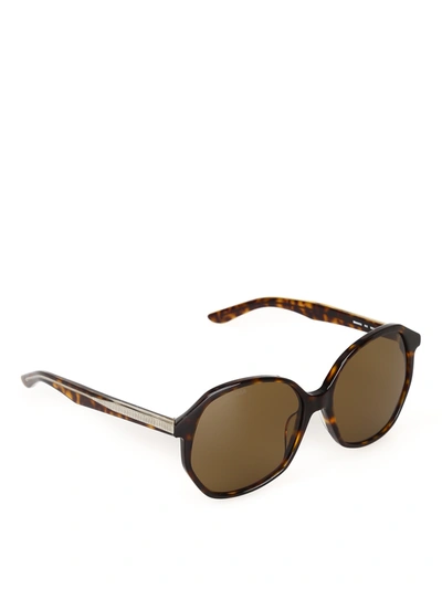 Balenciaga Havana Acetate Over Sunglasses In Brown