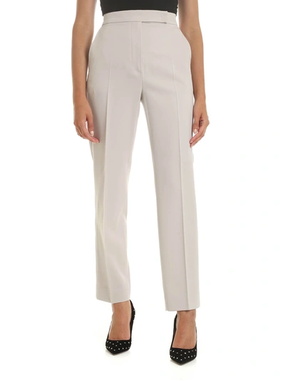 Max Mara Palizzo Manly Cool Wool Light Beige Pants In Grey