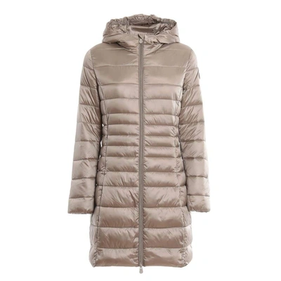 Save The Duck Ultra Light Breathable Hooded Padded Coat In Grey