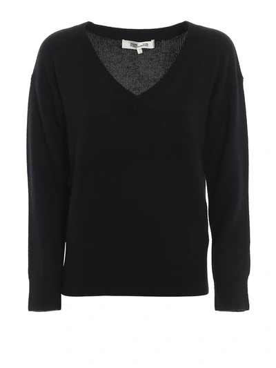 Diane Von Furstenberg Everest Cashmere Blend Sweater In Black