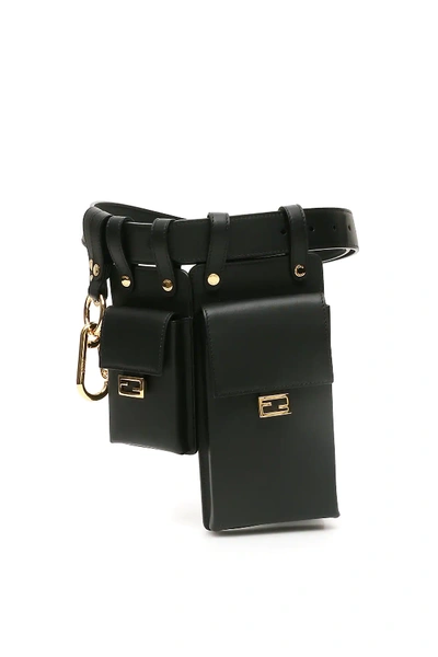 Fendi Multi Pocket Belt In Black