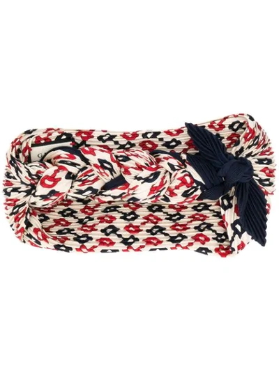 Gucci Printed Knotted Headband In Neutrals
