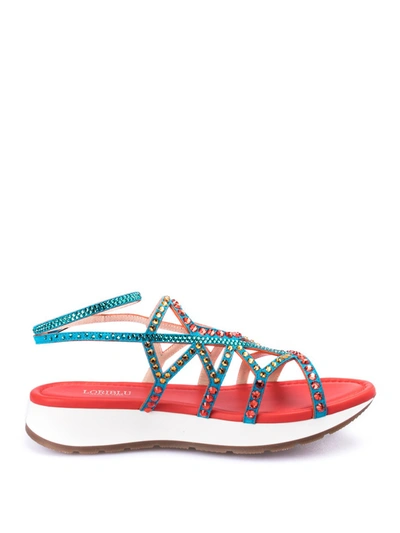 Loriblu Rhinestone Sandals In Multicolour