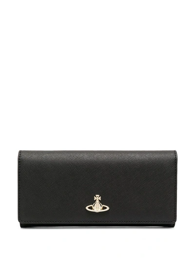 Vivienne Westwood Logo Plaque Wallet In Black