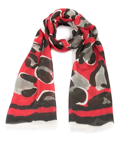 Class Roberto Cavalli Leopard Patterned Scarf In Red