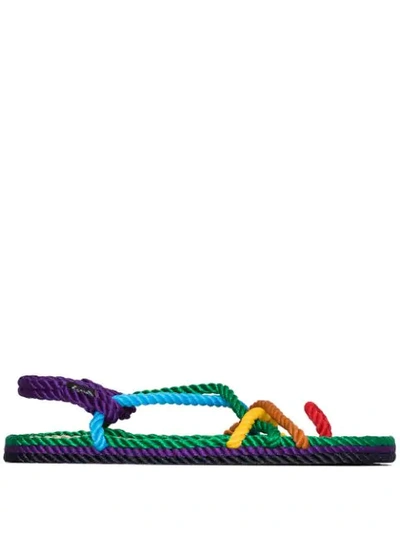 Nomadic State Of Mind Red Multicolou Toe Joe Rope Sandals