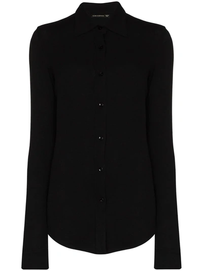 Alled Martínez Fine-knit Slim-fit Shirt In Black