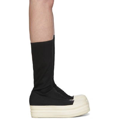 Rick Owens Drkshdw Platform Sole Sock Boots In 09 Black