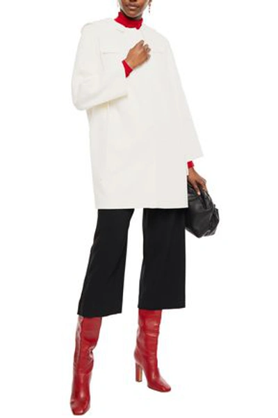 Valentino Wool And Cashmere-blend Hooded Coat In Ecru