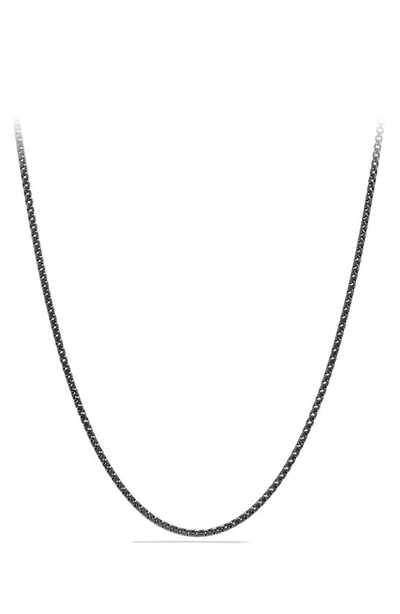 David Yurman Small Black Box Chain Necklace, 24" In Silver