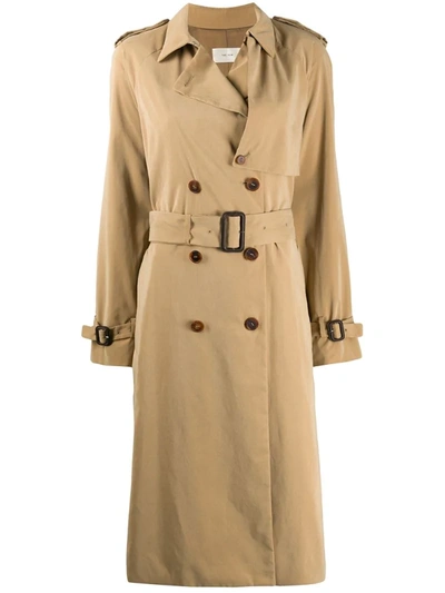 The Row Triana Waterproof Canvas Trench Coat In Neutral