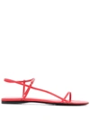 The Row Bare Strappy Sandals In Bright Red