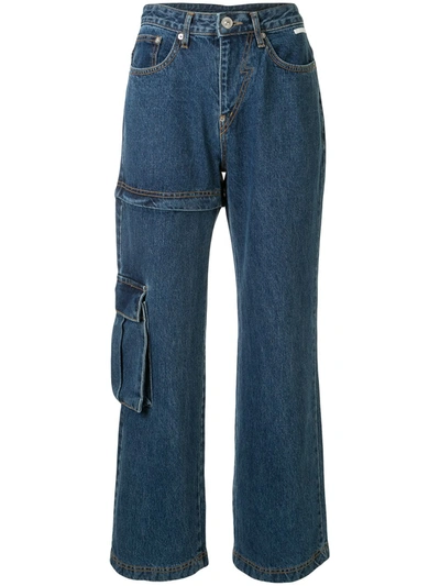 Pushbutton Transformer Two-way High-rise Jeans In Blue
