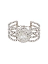Alessandra Rich Crystal Choker W/ Central Circle In Silver