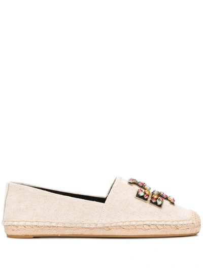 Tory Burch Ines Embellished Espadrilles In Beige