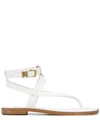 Michael Michael Kors Pearson Leather Thong Sandals In White