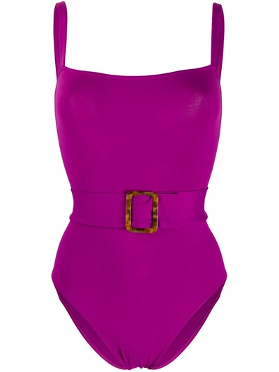 Eres Guilty Belted One Piece Swimsuit In Purple