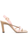 Wandler Elza Two-tone Leather Slingback Sandals In Nude,pink