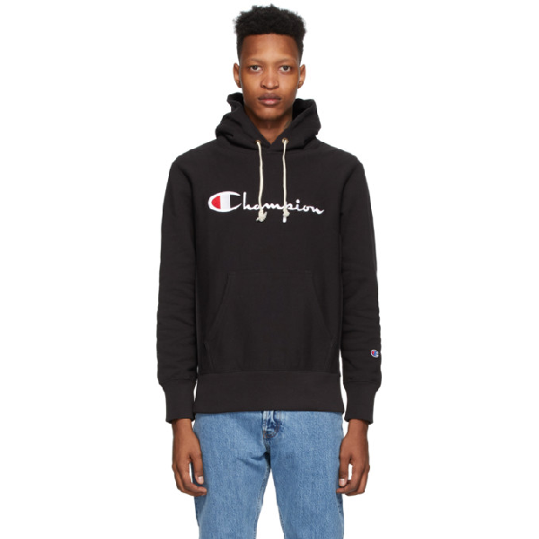 champion reverse weave script logo hoodie