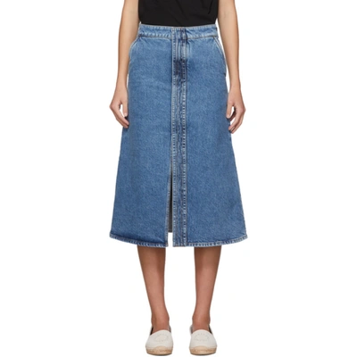 Stella Mccartney High Waist Denim Skirt In 4705 Salt