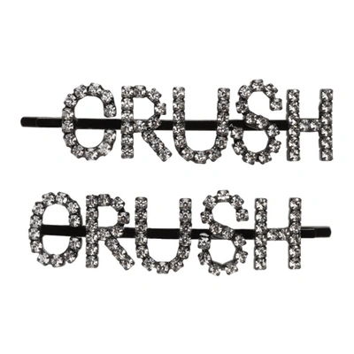 Ashley Williams 黑色 And 透明“crush”发夹套组 In Crystal