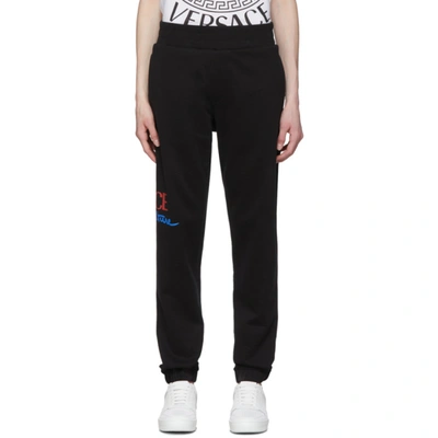Versace Black Home Signature Lounge Pants In A1690 Black