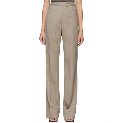 Lemaire Wool-blend Straight-leg Trousers In 916 Beige G
