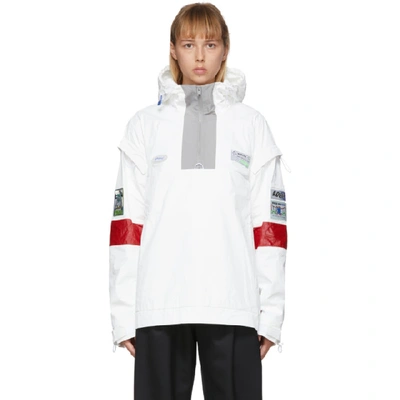 Ader Error White Oblique Anorak Jacket In Whte White