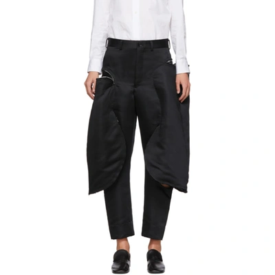 Comme Des Garçons Comme Des Garcons Black Satin Cut-out Trousers In 1 Black