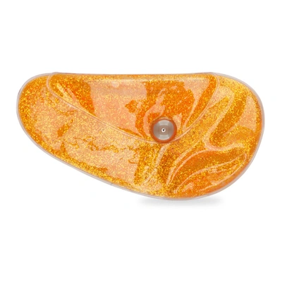 Christopher Kane Orange Large Liquid Curve Pouch In Neon Orange