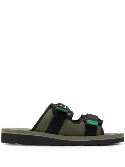 Ps By Paul Smith Touch-strap Sandals In Green