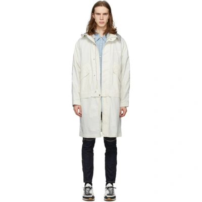 Solid Homme White Layered Coat In 107w White