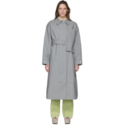 Jacquemus Le Manteau Camiseto Long Trench Coat In Grey