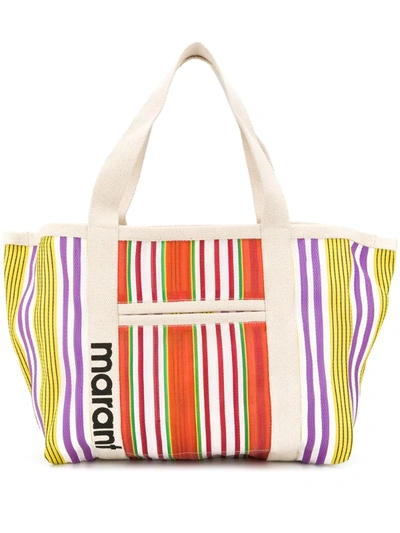 Isabel Marant Darwen Tote In Multicolor Cotton In Neutrals