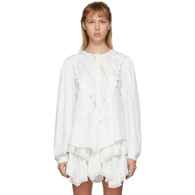 Isabel Marant Londrina Embroidered Blouse In 20wh White