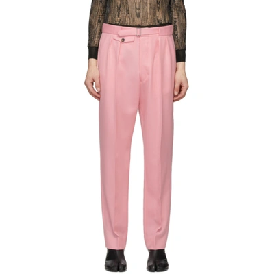 Maison Margiela Pink Wool Pleated Trousers In 237 Pink