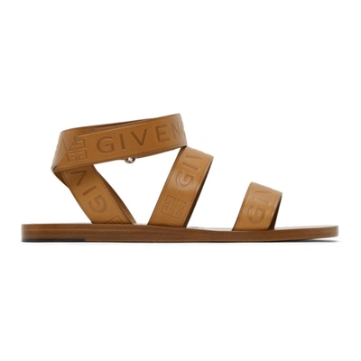 Givenchy Logo Ankle Strap Sandal In 334 Brown