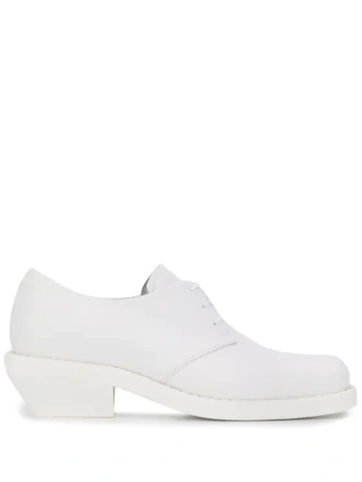 Mm6 Maison Margiela 30mm Leather Lace-up Shoes In White