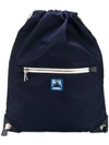 Prada Backpack With Logo Patch In Blue