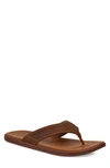 Ugg Men's Seaside Leather Lightweight Flip-flop Sandal In Lage