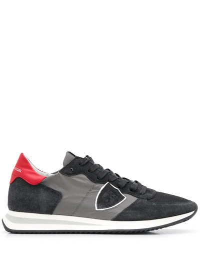 Philippe Model Trpx Suede And Nylon Sneakers In Black
