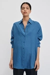 Filippa K Nina Silk Shirt In Sapphire Blue