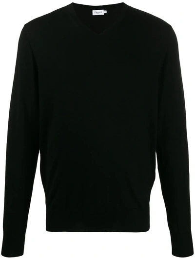 Filippa K Merino V-neck Sweater In Black